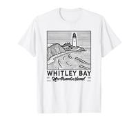 Phare de Whitley Bay dans Le Northumberland T-Shirt Graphique avec Valeur