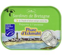 Phare d'Eckmül Sardines à l'Huile Olive Bio, 135 g