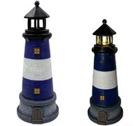 Phare décoratif de jardin en résine à énergie solaire avec capteur automatique pour une ambiance extérieure améliorée (A)