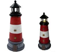 Phare décoratif solaire en résine pour jardin et terrasse avec fonction d'éclairage nocturne automatique (B)