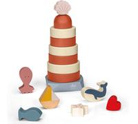 Sevi Jouet empilable Phare en bois 15 pièces 10,5x25,5x10 cm Taille Nature Sealove modèle 83143