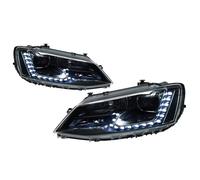 Phare Ensemble Voiture Compatible Avec Jetta Pour 2011 2012 2013 2014 2015 2016 2017 2018 Amélioration Du Style Feux De Jour Double Projecteur DRL Voiture Modifiée LHD 2 Pièces