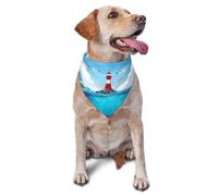 Phare Et Port Maritime Bandanas Chien Réglables Écharpe pour Chien Élégant Mouchoirs pour Animal De Compagnie Chat Chiens