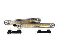 Phare Feu De Jour LED pour Voiture À Flux Séquentiel 12V, 2 Pièces, DRL + Clignotant Jaune, Feu Antibrouillard DRL Super Blanc Phares