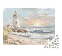 Phare Front de mer Puzzle 1000 Pièces avec Assemblage Fluide, Puzzle Adulte Impossible Difficile Très Difficile Défiante pour Une Activité en Famille, Cadeau De Retraite 38x26cm