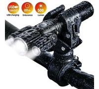 Phare Frontale Vélo 500 Lumen USB Rechargeable Torche 3LED Noir G