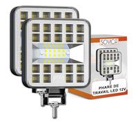 Phare led 12v 2 pieces aluminium abs 29 led 6500K 8.4 cm 3.34" IP65 phare de travail longue portée