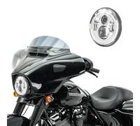 Phare LED 7" Compatible avec Harley Davidson avec Marque E DRL FS7 Chrome