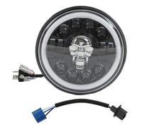 Phare LED Angel Eye de moto de 7 pouces, motif tête de mort, éclairage blanc, étanche, modification universelle