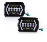 Phare LED Étanche 90W 7x6 ''5x7", Clignotant Blanc DRL Ambre Pour Chevy Pour Camions Pour Silverado H4, Phare Carré Phares