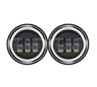 Phare LED Moto Lot 2 Feux Antibrouillard LED Motos 4.5 Pouces 1/2 Croisement Auxiliaires Étanches 30W LED Phares Avant(2pcs with Halo)