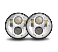 Phare LED Moto Lot 2 Phares LED 5.75 Pouces pour Rocket III pour Speed Triple pour Street pour Iron 883 pour Dyna LED Phares Avant(2PCS Sliver)