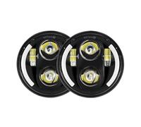 Phare LED Moto Lot 2 Phares LED 5.75 Pouces pour Rocket III pour Speed Triple pour Street pour Iron 883 pour Dyna LED Phares Avant(2PCS Black A)