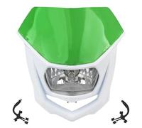 Phare LED Moto Phare Halogène Universel Moto Compatible avec pour CRF pour Suzuki pour Kawasaki KLX150 pour WR450 Accessoires Motocross Moto Phare Avant(Green White)