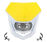 Phare LED Moto Phare Halogène Universel Moto Compatible avec pour CRF pour Suzuki pour Kawasaki KLX150 pour WR450 Accessoires Motocross Moto Phare Avant(Yellow White)