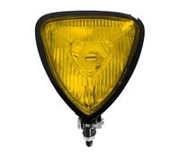 Phare LED Pour Motos, Projecteur Avant Triangulaire Personnalisé, Lampe Frontale Vintage Pour Chopper Pour Bobber Pour Café Pour Racer Phare Avant Moto(1043-Black-amber)