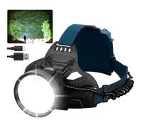 Phare LED rechargeable, intérieur LED super puissant de 50 000 lumens, 4 modes avec feu arrière rouge, rechargeable par USB 6 000