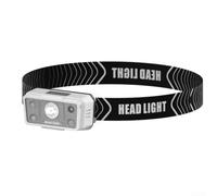 Phare LED rechargeable par USB avec capteur infrarouge - Lampe frontale à faisceau large pour camping, randonnée, pêche - Projecteur à intensité variable avec lumière rouge de sécurité - Inclinaison
