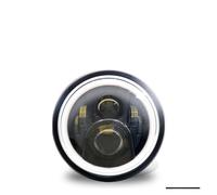 Phare LED Rond Noir De 7,5 Pouces Pour Moto Cafe Racer, Lampe Haute/basse Pour Pièces Support Kit Phares Moto(Le noir)