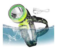 Phare LED submersible - Lampe torche sous-marine compacte, lampe frontale de plongée | IPX8 résistant à l'eau et rechargeable par USB, lumière de plongée avec distance de faisceau de 350 m et 2 modes