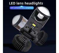 Phare Led Y6 Étanche Ip65, Mini Lentille, Feu Intégré De Loin Et De Près, 8000 Lumens, Phare De Moto Super Lumineux