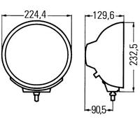 HELLA 1F8 007 560-041 Halogène/Halogène-Projecteur Longue Portée - Luminator Metal - 24/12V