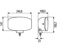 Hella Projecteur longue portée 1FE 008 773-041 Halogène Jumbo 320 12/24V droit, vissé