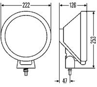 Phare longue portée gauche vissé 1F8 006 800-311 HELLA