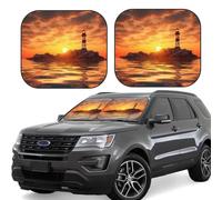 Phare marin au coucher du soleil de voiture pare-soleil de voiture 2 pièces pliable pare-soleil pour fenêtre avant pare-soleil de voiture pare-soleil de voiture pare-soleil universel couverture