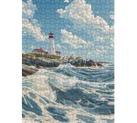 Phare Mer Puzzle 1000 Pieces, Puzzle Adulte 1000, Impossible Classique Jigsaw, Familial Puzzles Jeu de, Jigsaws en Bois, pour Jeu Éducatif Défi Jouets, Décoration Murale Artistique Cadeau FNKL5-252