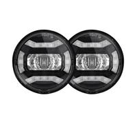 Phare Moto 1 Paire Feux Antibrouillard 4.5 Pouces Et 4 1/2 Pouces Moto Feux Auxiliaires Croisement pour Classic pour FLHR pour Road King Accessoires Phare LED Moto(Noir)