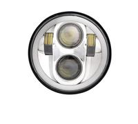 Phare Moto 1 Phare LED 5,75 Pouces Moto pour Sportster 1200 883 pour Street 500 750 5-3/4" Projecteur LED Halo Angel Eyes Phare Moto Phare(Argent)