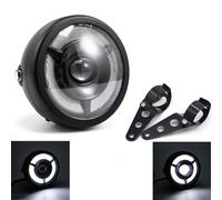 Phare moto 5,75 pouces, éclairage d'espacement universel des phares à LED avec support pour moto Cafe Racer (A)