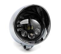 Phare moto 7'' universel rétro avant pour Cruiser Cafe Racer CA250 Steed 400 600 Steed400 Steed600 Magna Magna250 (Argent)