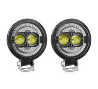 Phare Moto LED Feu De Jour Rond pour Moto M9 DRL 220 W Haute Puissance 20000 LM Haute Luminosité 6000 K LED Blanche Accessoires De Moto(Yellow Light 2)