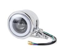 Phare Moto LED Lumière d'angle À LED Halogène De 4,5 Pouces, Phare 5 W, Feu De Circulation 3 W M10 pour Chopper pour Café pour Racer(Metal)