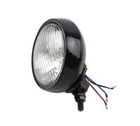 Phare Moto LED Phare Avant Moto en Aluminium À Lentille Ambre Vintage 4,5 Pouces pour Café pour Racer pour Choppers pour Bobber pour XS650(Black Clear Lens)