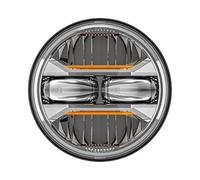 Phare Moto LED Phare De Moto Rond Universel 5,75 Pouces Jaune DRL Phare De Moto pour Café pour Racer pour VRSCD pour VRSCDX(Argent)