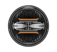 Phare Moto LED Phare De Moto Rond Universel 5,75 Pouces Jaune DRL Phare De Moto pour Café pour Racer pour VRSCD pour VRSCDX(Noir)