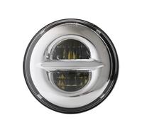Phare Moto LED Phare Halo Angel Eyes 5 3/4" 5,75" pour Sportster XL 1200 883 Moto pour Triumph H4 50W Noir(Chrome B)