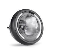 Phare Moto LED Phare LED De Moto De 7,5 Pouces DRL Blanc Angel Eyes pour Café pour Racer pour Bobber Phare De Moto À LED De 7,5 Pouces(Style 2)