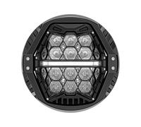 Phare Moto LED Phare LED Moto 7 Pouces Ambre/Blanc DRL Angel Eyes Lampe Projecteur pour Davidsion pour Softail pour Slim pour Fat pour Boy(White DRL)