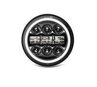 Phare Moto LED Phare LED Rond De 5,75 Pouces pour Moto 5-3/4 Pouces Moto Light avec DRL Blanc/Ambre + Halo De Bienvenue Dégradé Démarrage(M006)