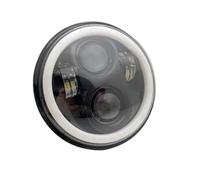 Phare Moto LED Phare Moto À LED H4 5,75 Pouces DRL DRL Blanc Yeux d'ange pour pour Dyna pour Sportster pour Heritage pour Springer pour Deuce(1PCS Black)