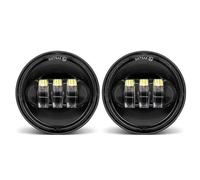 Phare Moto Lot De 2 Feux Antibrouillard LED pour Motos, 4,5 Pouces, 30 W, Étanches, 4 1/2, Feux De Croisement Auxiliaires pour Motos Phare LED Moto(Black NO Halo)