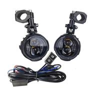 Phare Moto Paire Phares Antibrouillard pour Moto 100 W Feux Brouillard Auxiliaires À LED Phares Avant Bicolores Phares