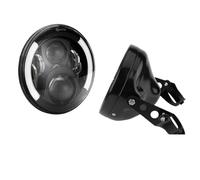 Phare moto Phare de moto 7 pouces 60W DOT SAE E9 avec œil d'angle phare Led, boîtier, anneau garniture seau