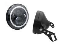 Phare moto Phare de moto 7 pouces 60W DOT SAE E9 avec œil d'angle phare Led, boîtier, anneau garniture seau