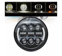 Phare Moto Phare LED Universel Voiture Et Moto 5 3/4 Pouces 5.75 Pouces pour Indian pour Scout pour V-Star pour Triumph DRL H4 Phare Moto LED(B)