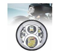 Phare Moto Phare Moto À LED 7 Pouces, Clignotant Ambré Feu Antibrouillard 4,5 Pouces pour Classic pour Electra pour Heritage pour Softail H4 Phare Phare Avant Moto(7inch Chrome)